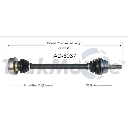 Surtrack Axle Cv Axle Shaft, Ad-8037 AD-8037